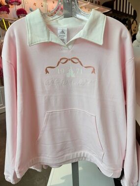 Disney Parks Walt Disney World 1971 Pink Collared Sweatshirt  - NWT
